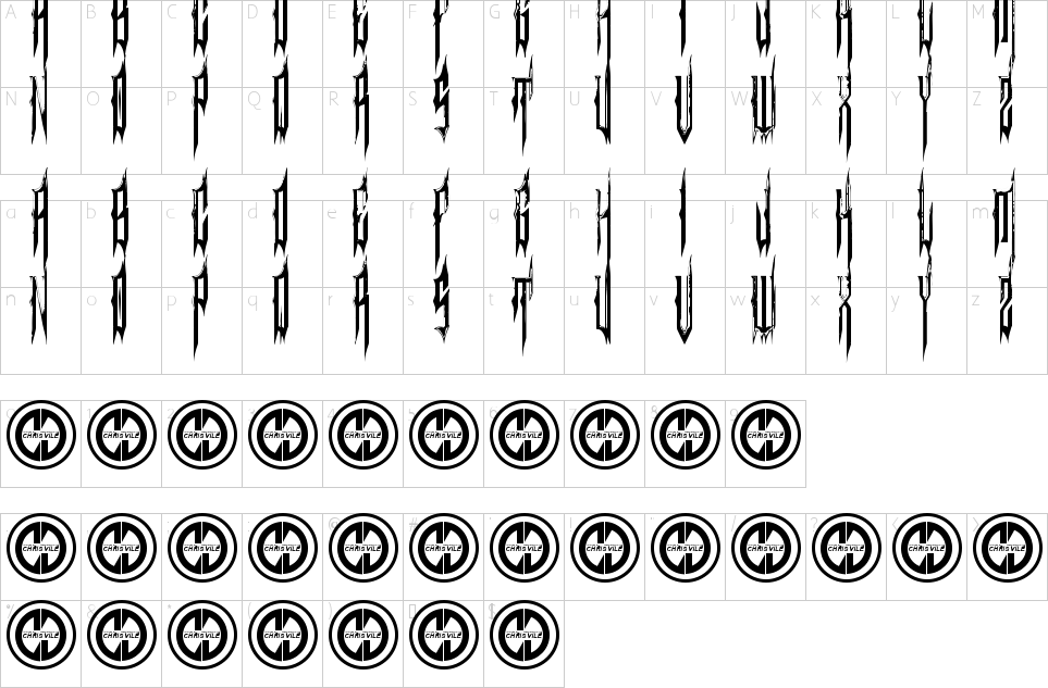 Sinthetic字體字符圖