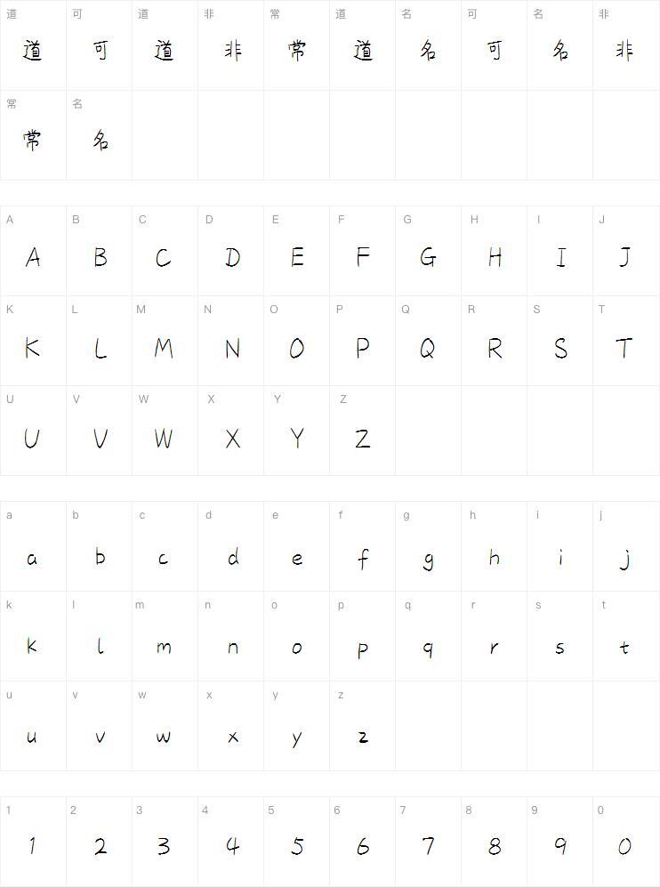 You and gentleness can collect fonts Character Map