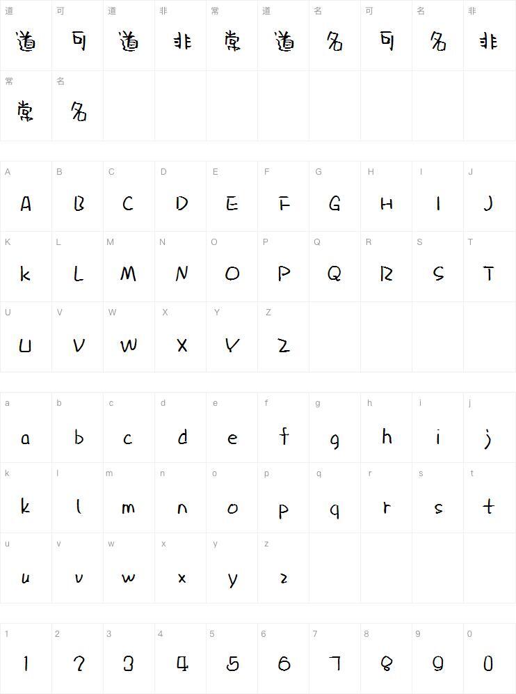Aa bogey compromise font Character Map