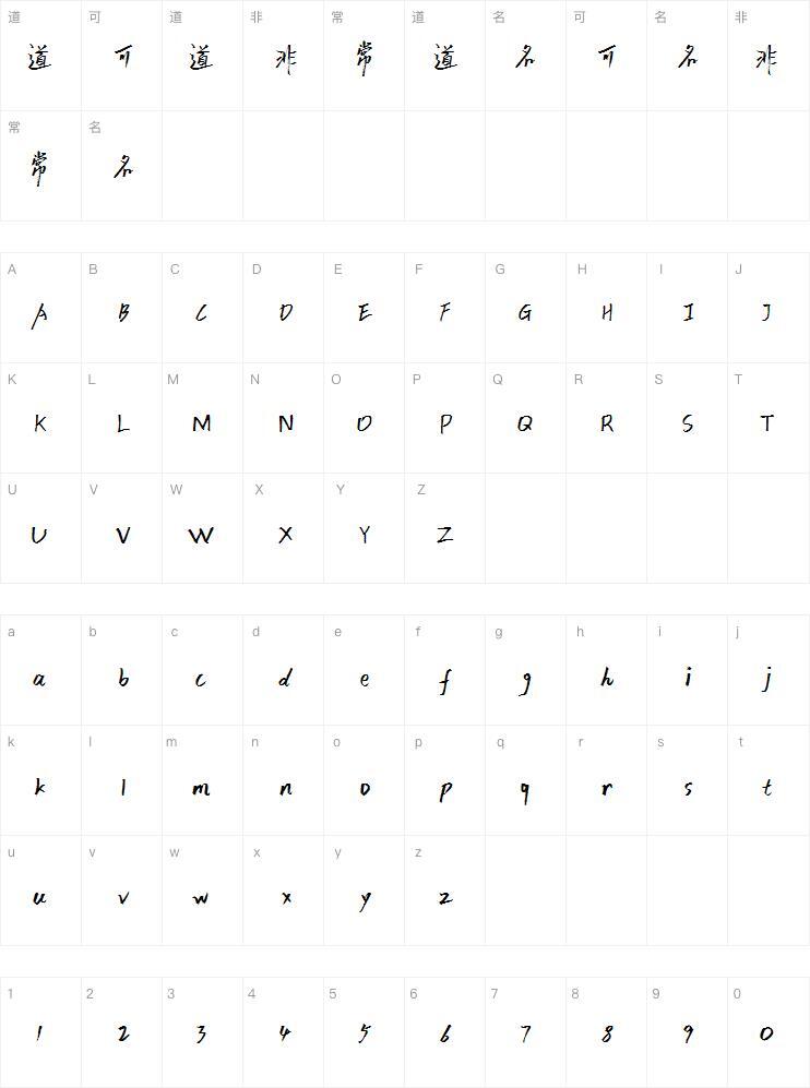 Упрощенные и традиционные шрифты Shodoshima Taoyuan Township Карта персонажей