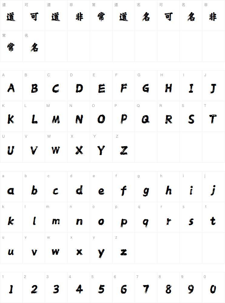 Chaozishe Beiming 간체 및 전통 글꼴문자지도