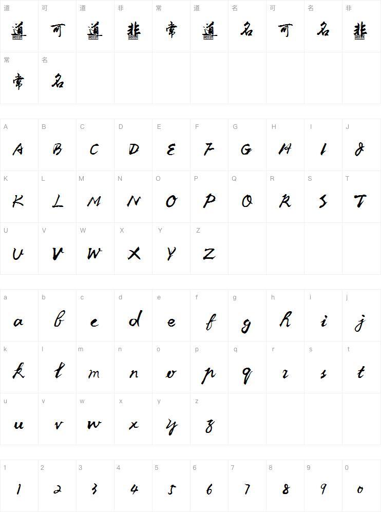 李旭科書法完整試版字體字符圖