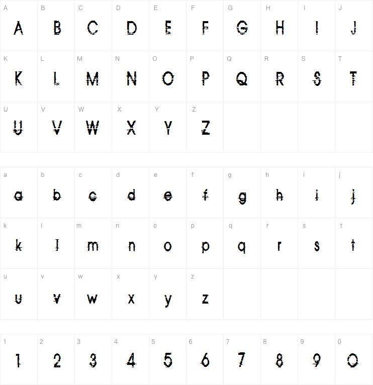 814yzx font Character Map