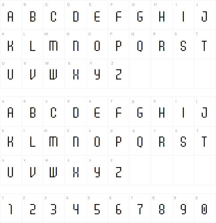11pxbus font Character Map
