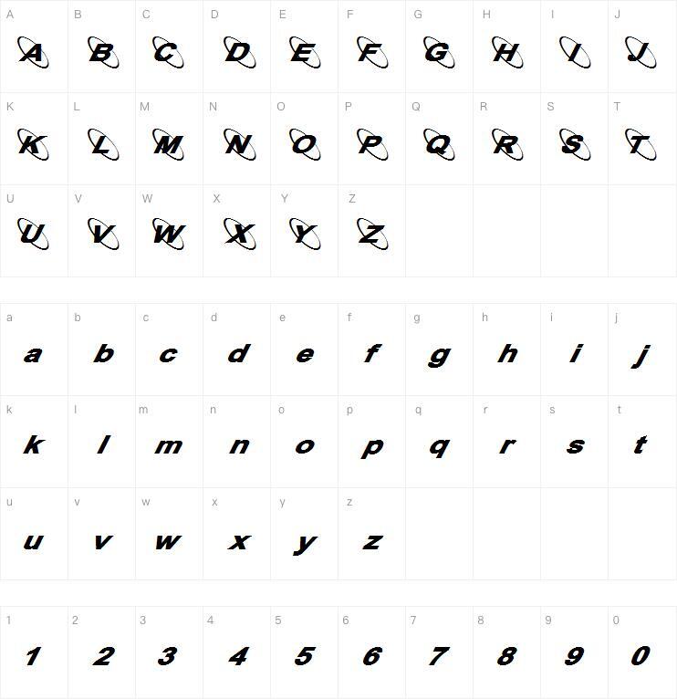 13_Misa font Character Map