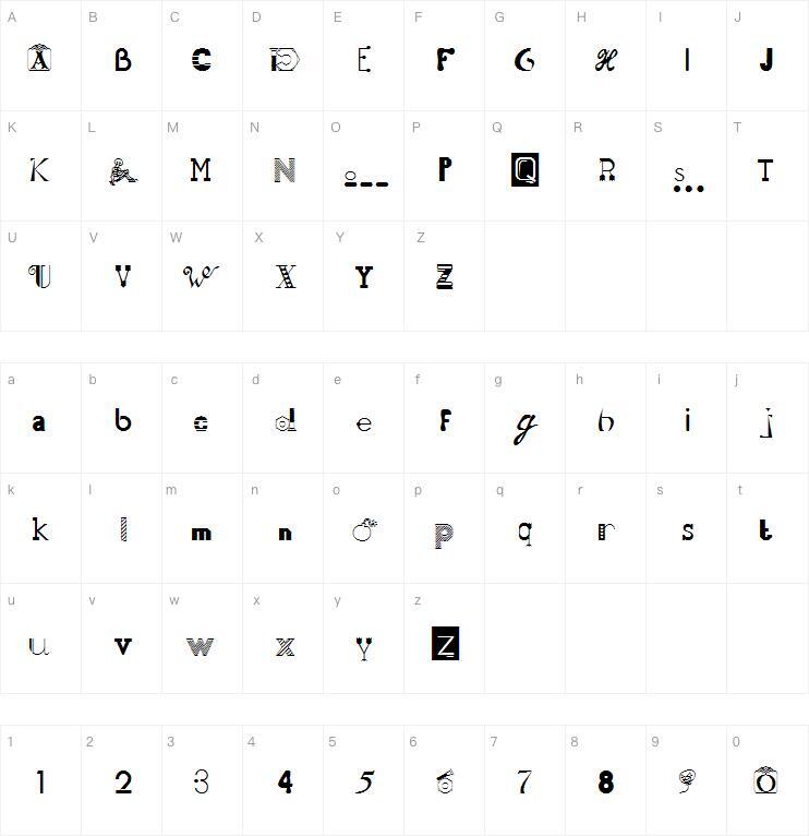 50 fonts 2 fonts Character Map