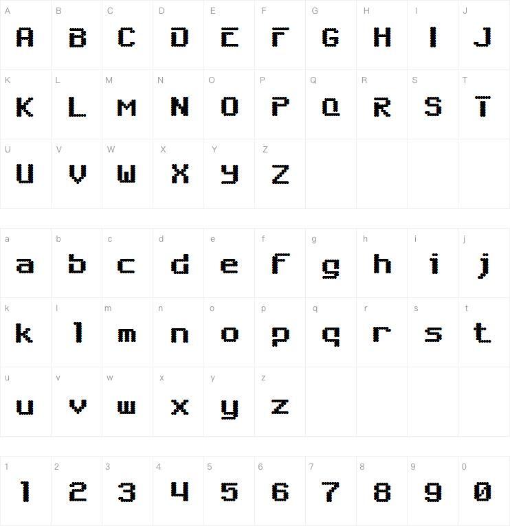 6809chargen font Character Map