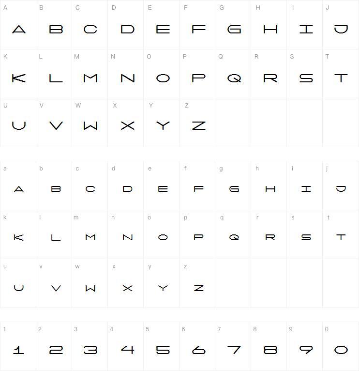 7 days font Character Map