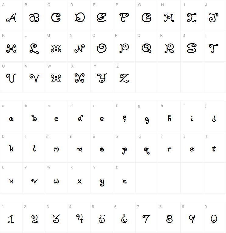 moxyroxie字体 Character Map