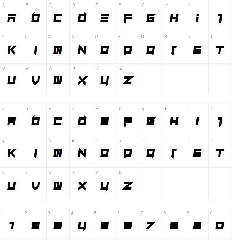 Диллидалье 字体 Карта персонажей