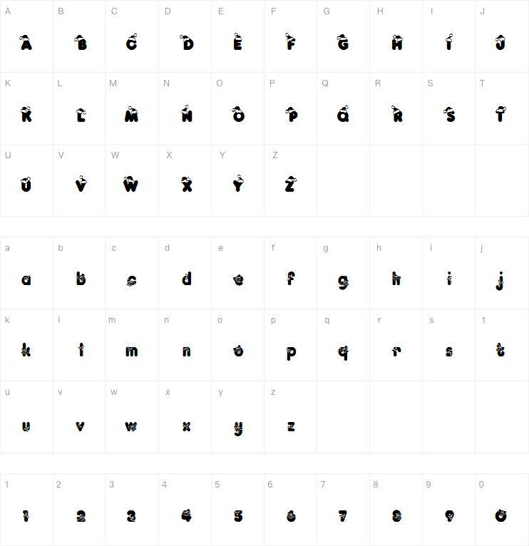 Kringle字体 Mapa de caracteres