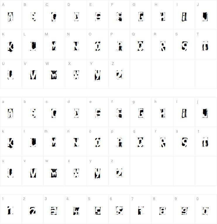 handnegativ字体 Harta caracterului