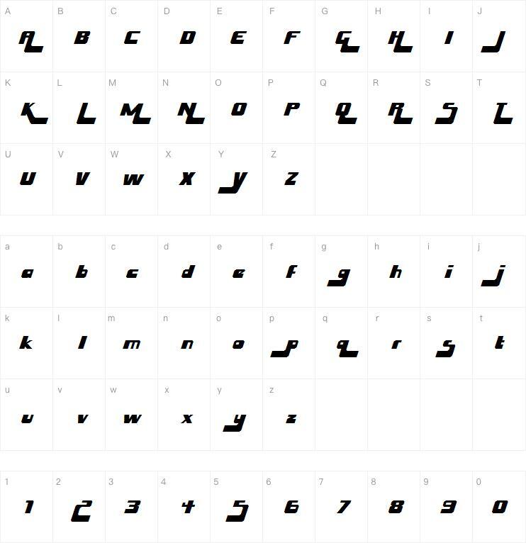 Husky Stash 字体 Mappa dei caratteri