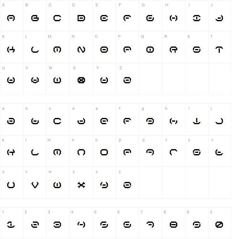 Alpha Sentry 字 体 Mapa de caracteres
