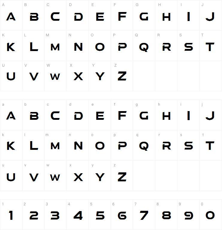 un Atmospherique字体 Carte de caractère