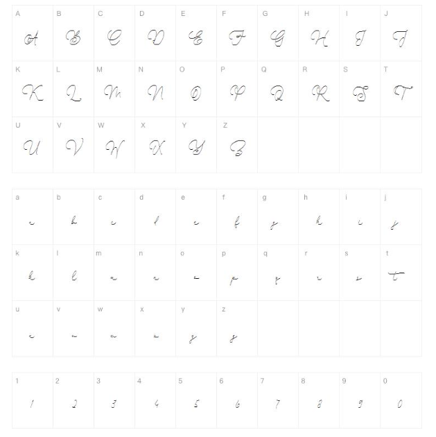 Waltson Beauty字体 Mapa de personajes