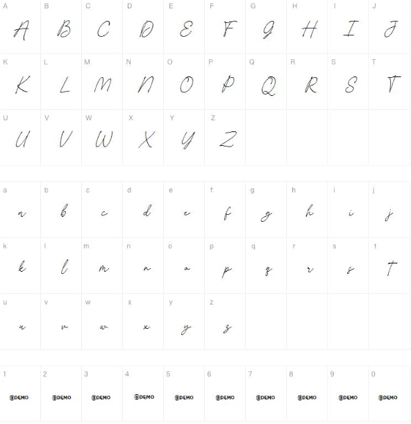 Délice gustatif字体 Carte de caractère