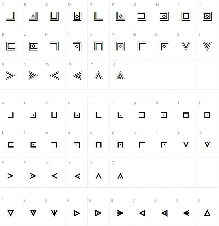 Famcode字体 Character Map