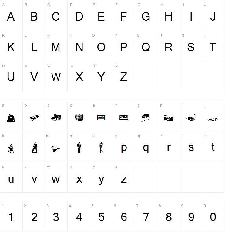 Fenotype字体キャラクターマップ