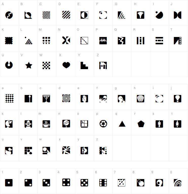 Géotype字体 Carte de caractère