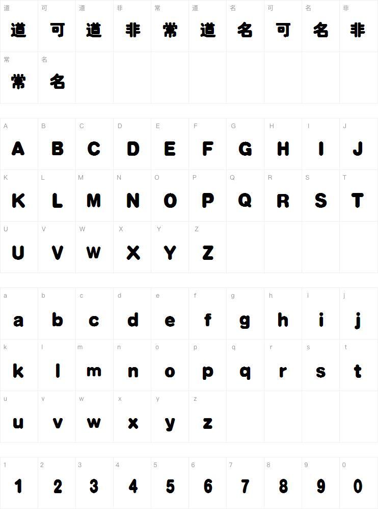 Descărcare fonturi rotunde super bold Mini Jane Harta caracterului