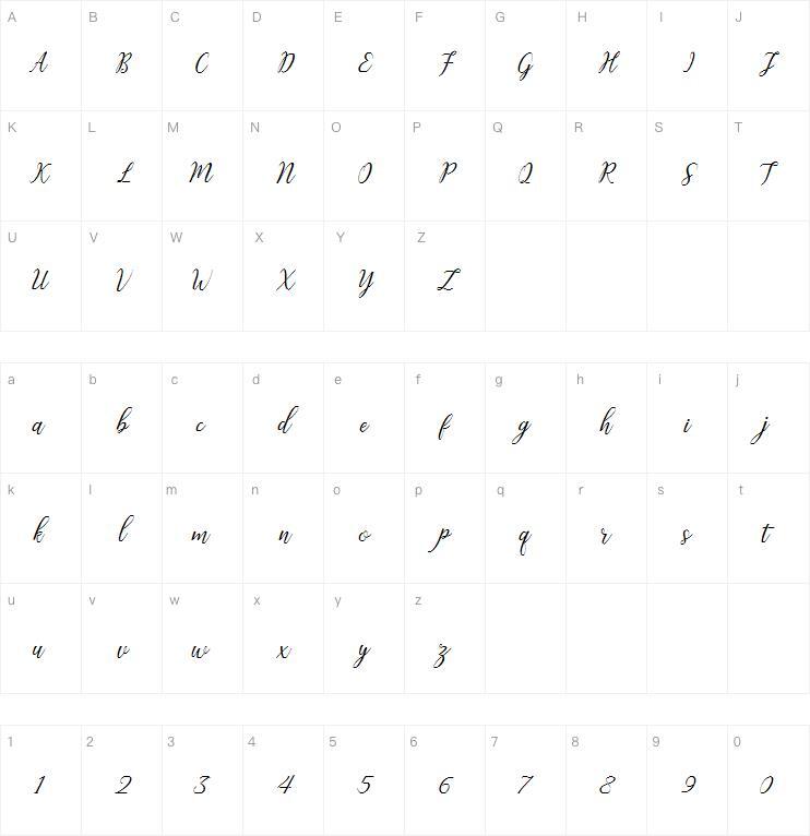 Challista 字 体 Mapa de caracteres