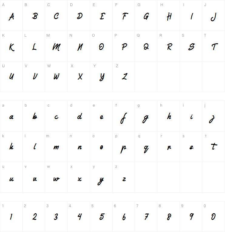 Сатурналии 字体 Карта персонажей