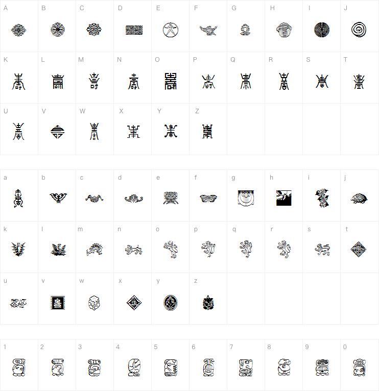 Culturalicons字体 Mappa dei caratteri