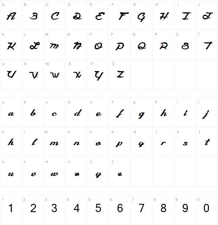 Камелия 字体 Карта персонажей