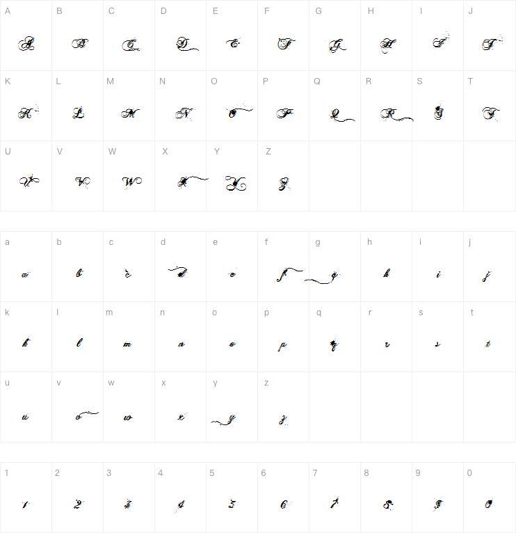 65款非主流设计英文字体 Mapa de caracteres