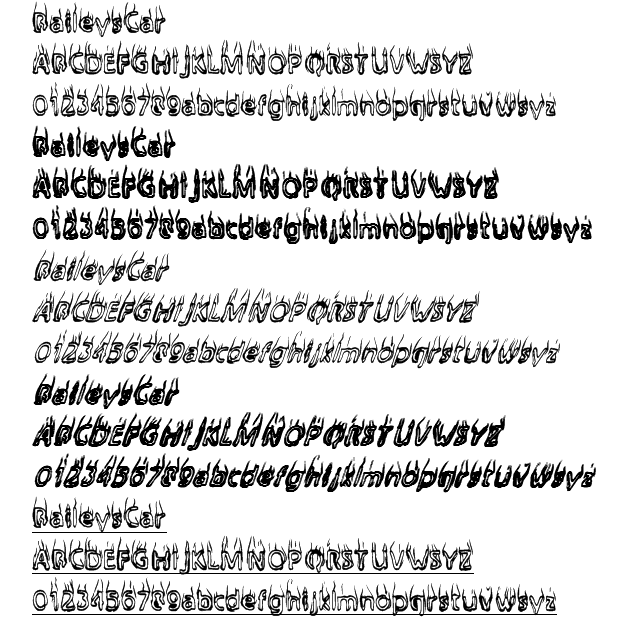 BAILEYSC 焰字体 Mapa de caracteres