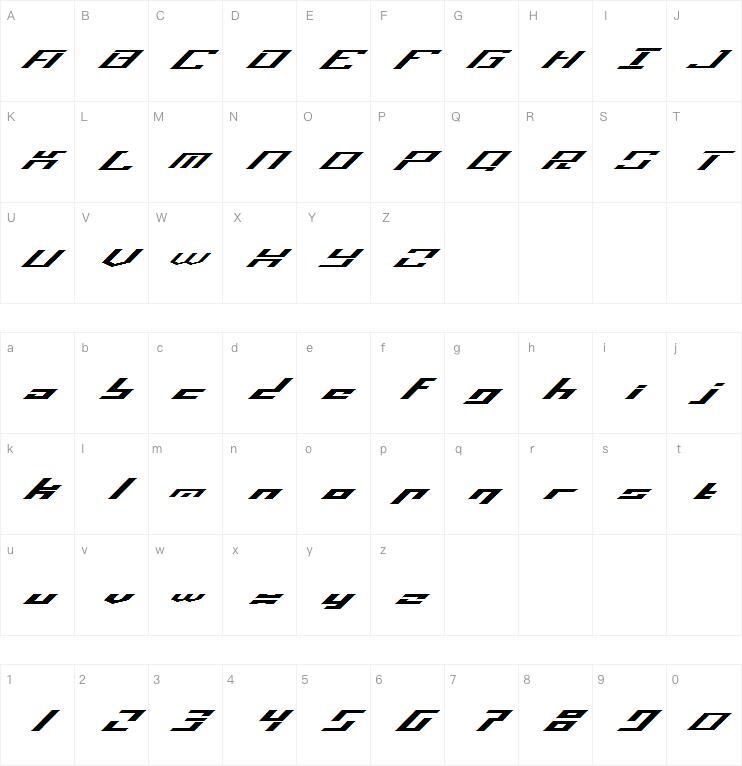 Operationalamplifi字体 Mappa dei caratteri