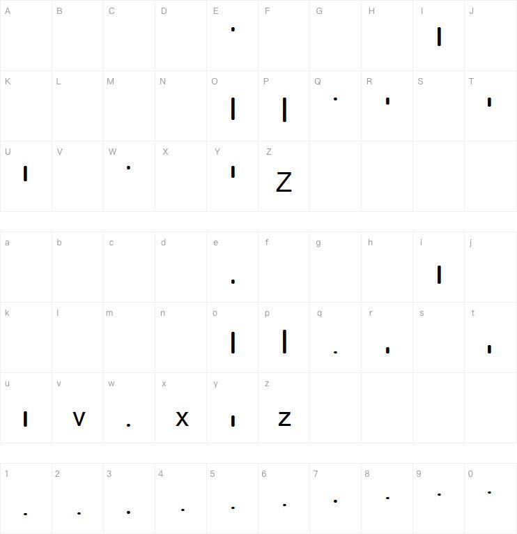 Trix字体 Harta caracterului