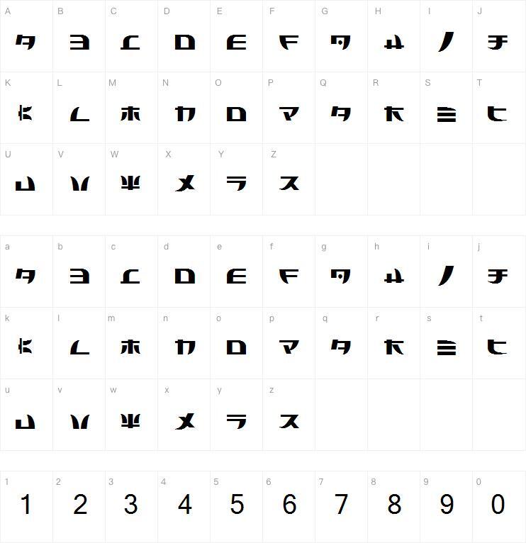 Tecnojap字体字符图