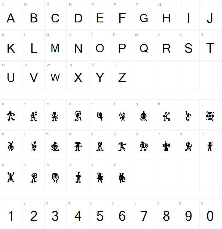 One字体 Mapa postaci
