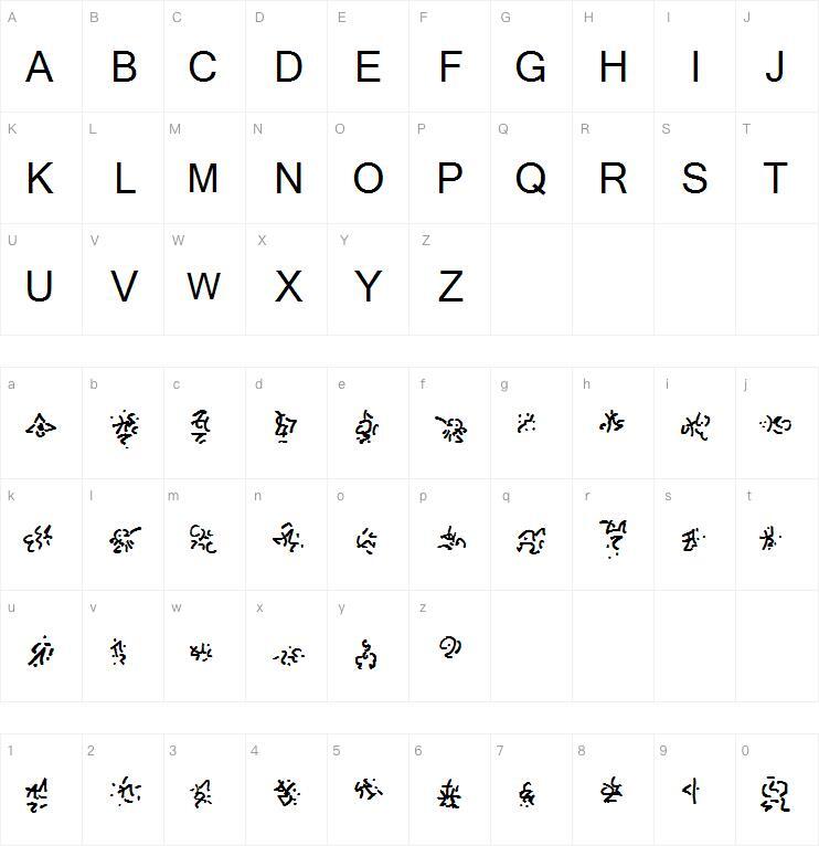 Cthulhu 字 体 Mapa de caracteres