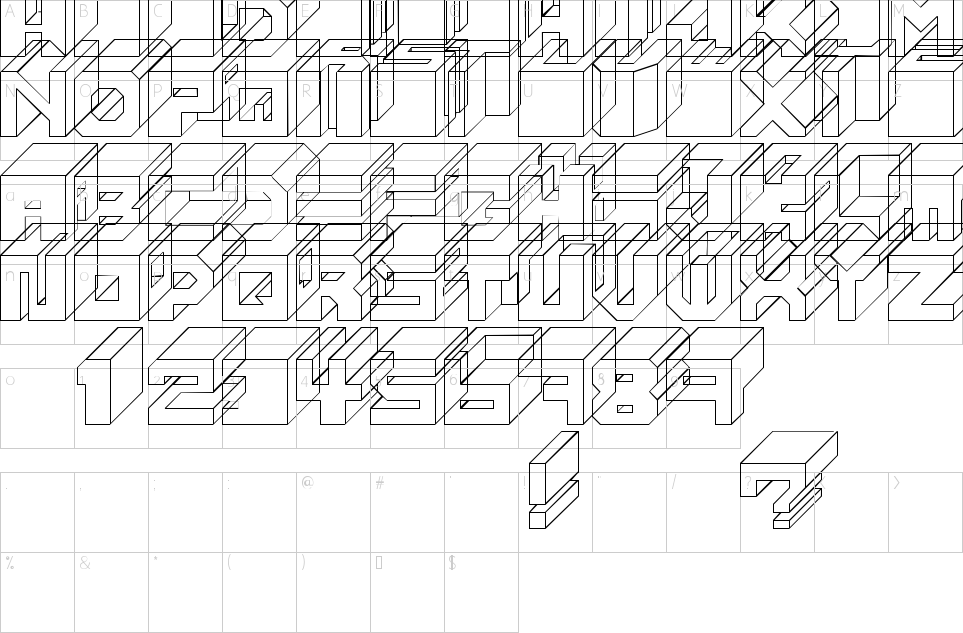 立方體字體字符圖
