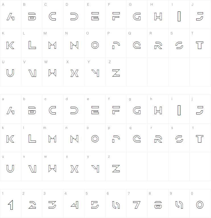 Solasorg 字体 Mappa dei caratteri