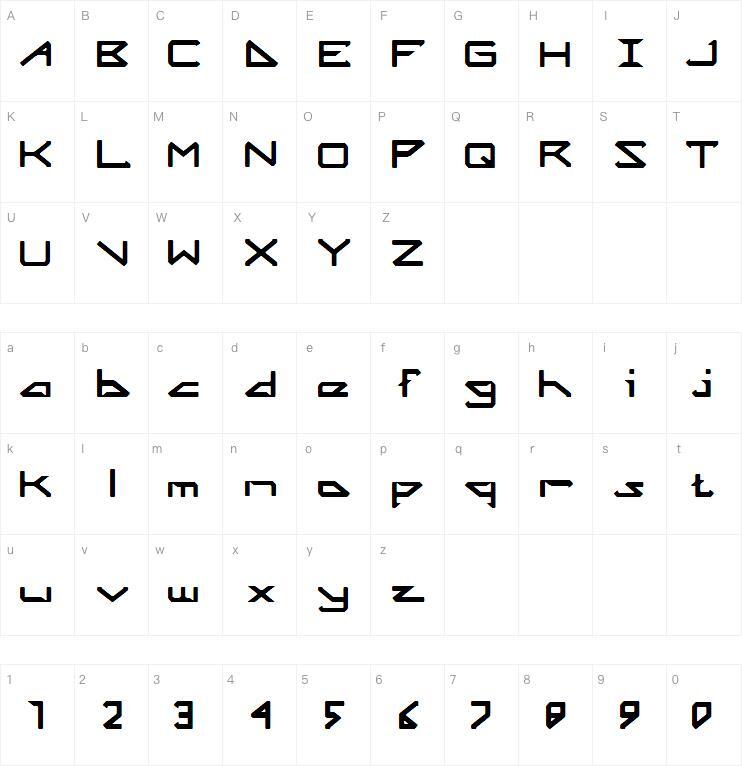 Octicity字体 Mapa de caracteres