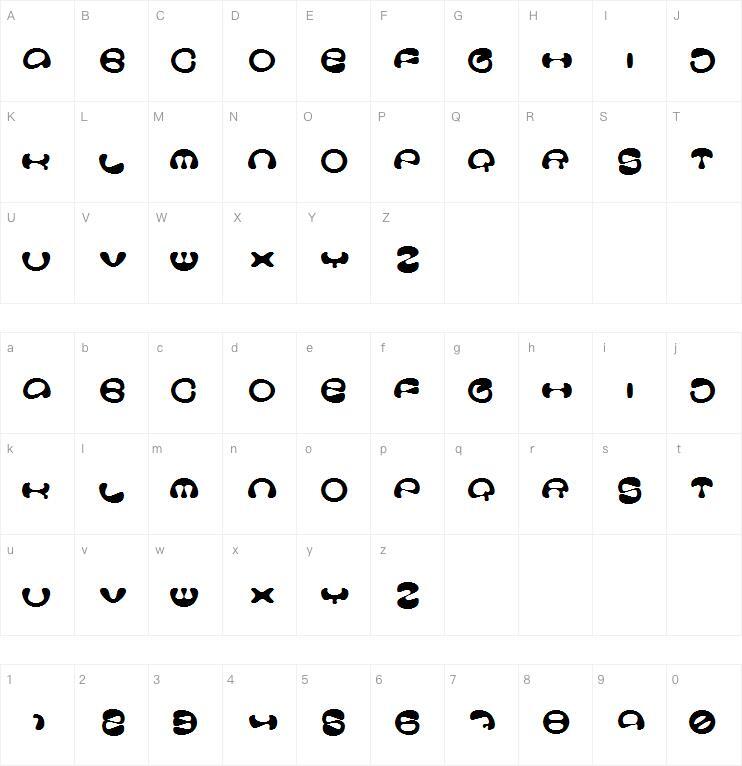 Stoopid 字体 Mappa dei caratteri