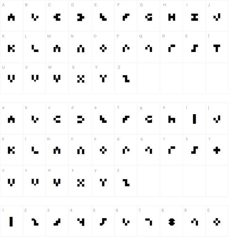 Keystone 字 体 Peta karakter