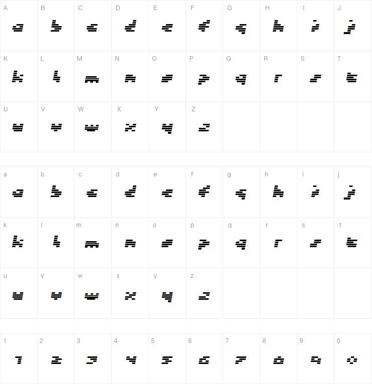 Жетон字体 Карта персонажей