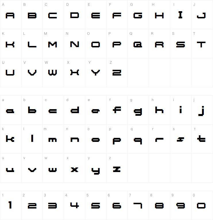 somybmp06_12字体 Mappa dei caratteri