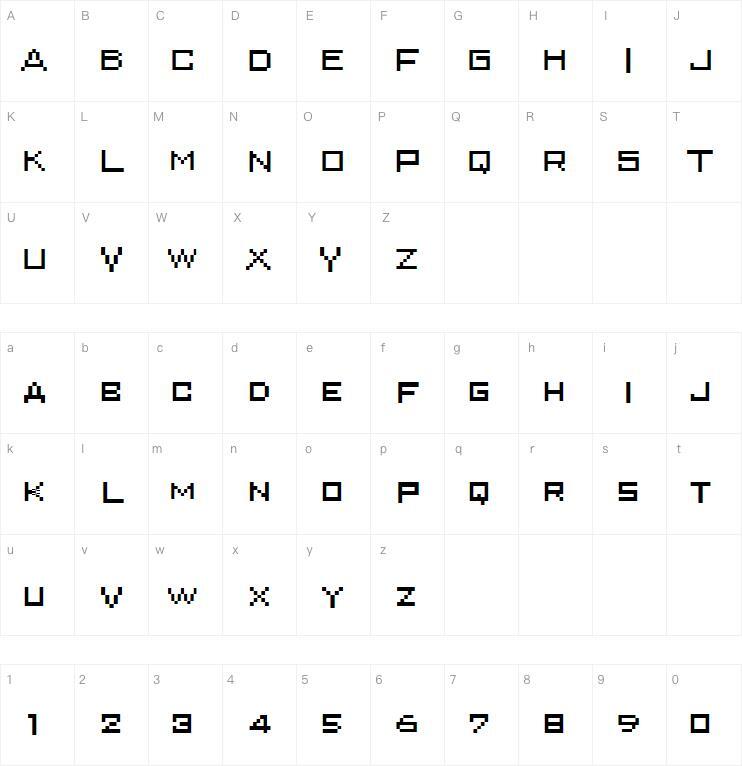 Superkarcher 字 体 Mapa de caracteres
