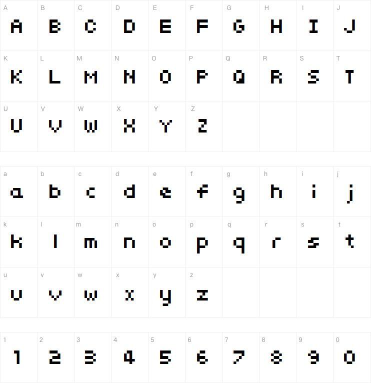 somybmp02_7字体 Carte de caractère