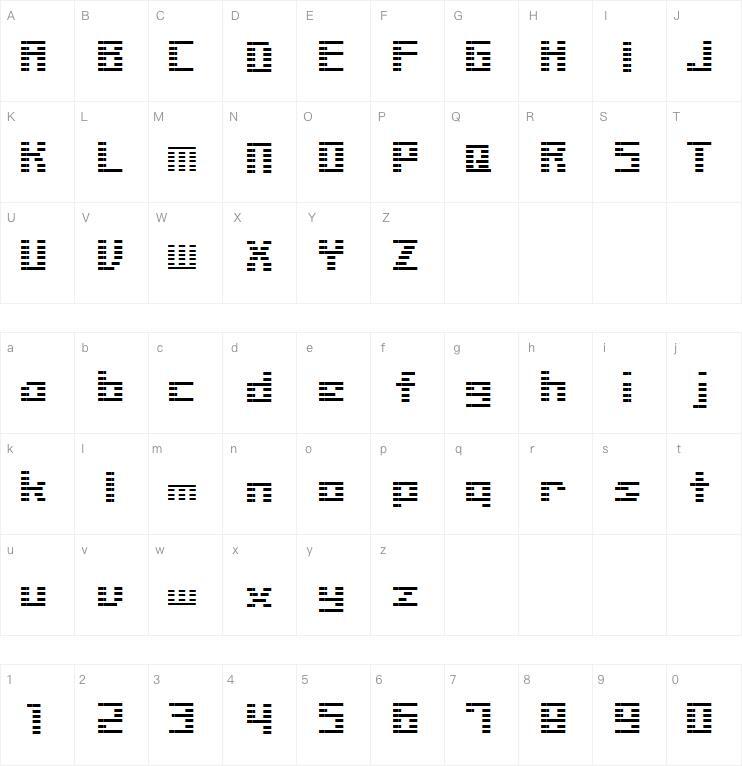 Liner BMP14 字 体 下 载 Mapa de caracteres