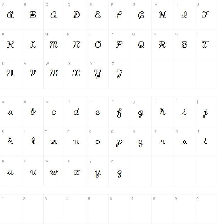 Kuchibue字体下载 Mapa de caracteres