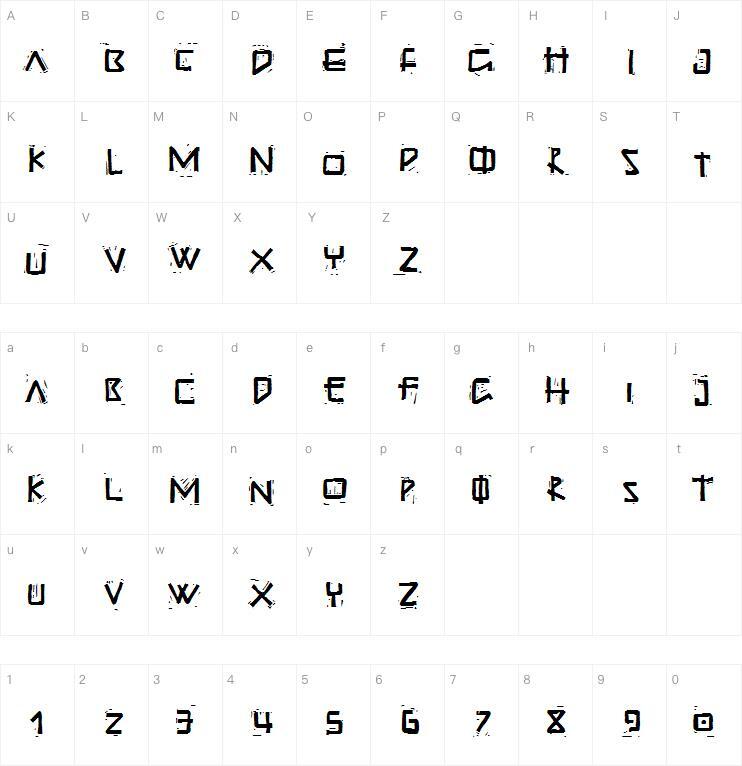 瓜達盧佩字體字符圖