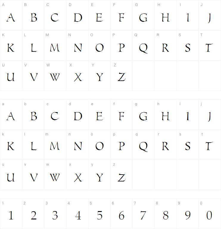 モノグラムツールボックス字体キャラクターマップ