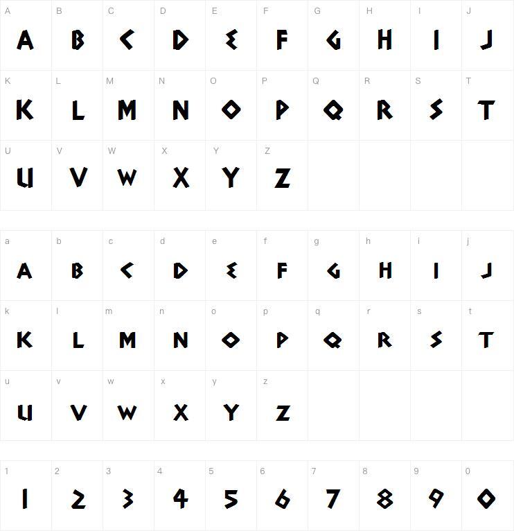 Adonais字体 Mapa de caracteres